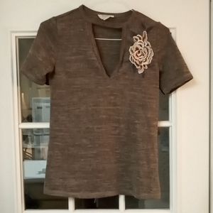 Just found Floral 3d embroidery, sweater feel t-shirt